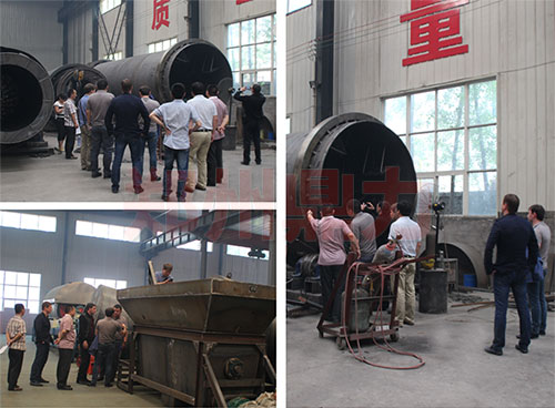 俄羅斯客戶到我司現(xiàn)場驗貨煤泥烘干機